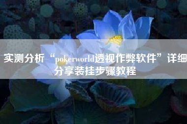 实测分析“pokerworld透视作弊软件	”详细分享装挂步骤教程