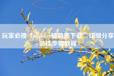 玩家必搜“hhpoker辅助器下载”详细分享装挂步骤教程