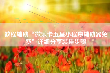 教程辅助“微乐卡五星小程序辅助器免费”详细分享装挂步骤